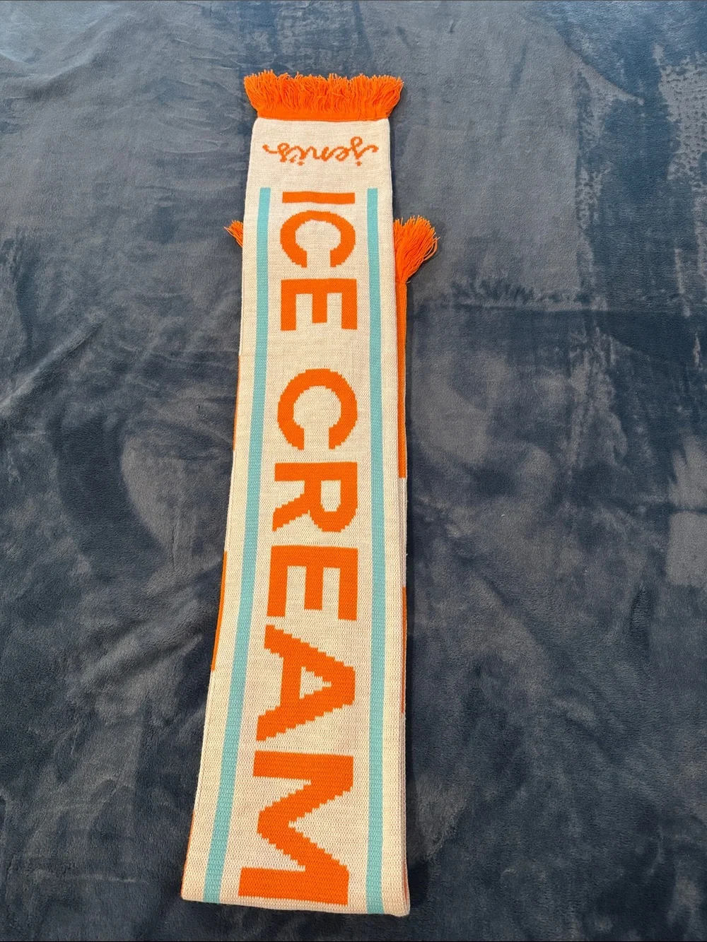 Icecream Orange, Cream & Turquoise Logo Scarf